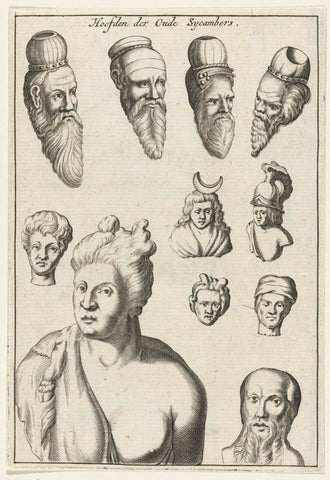 Various antique cups, anonymous, 1700 - 1749 Canvas Print