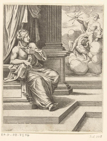 Jupiter and Semele, Cornelis Bos, c. 1537 - c. 1555 Canvas Print