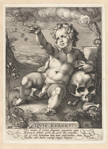 Homo bulla, Hendrick Goltzius, 1594 Canvas Print