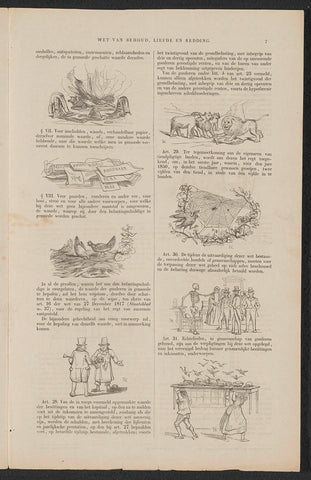 Satire on the incentive to participate in the (so-called) voluntary 3% money loan of 1844 (sheet 7), Herman Frederik Carel ten Kate, 1844 Canvas Print