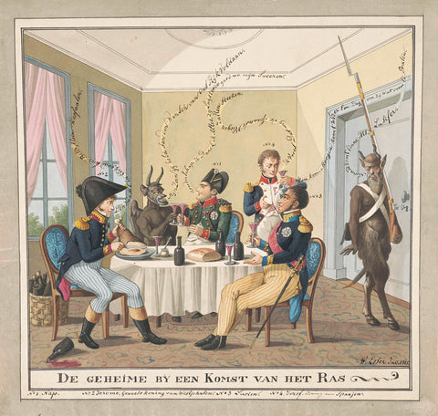 Secret meeting of Napoleon and his brothers, 1815, Wijnand Esser, 1815 Canvas Print