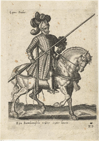 Italian lancer, Abraham de Bruyn (attributed to), 1577 Canvas Print