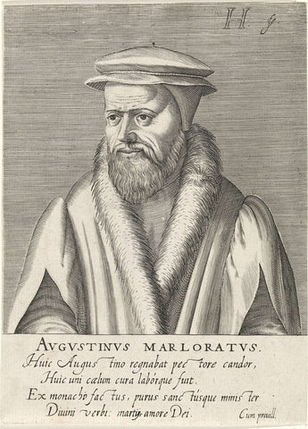 Portrait of Augustin Marlorat, Hendrick Hondius (I), 1599 Canvas Print