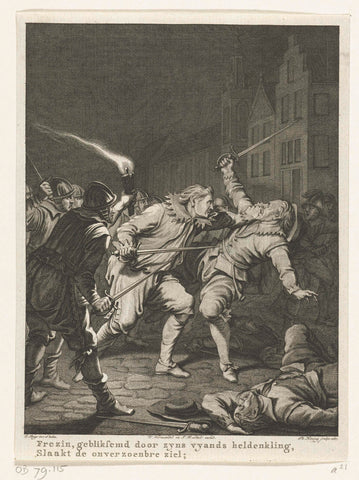 Frezin killed by Goignies, 1581, Theodoor Koning, 1787 Canvas Print