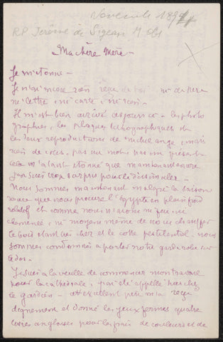 Letter to Héloïse Bernard-Bodin, Émile Bernard, 1895 Canvas Print