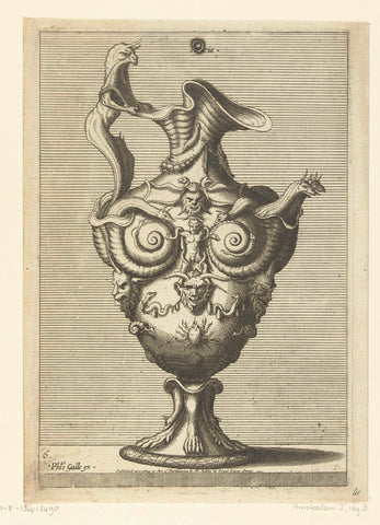 Hydria, Johannes of Lucas van Doetechum, 1558 - 1608 Canvas Print