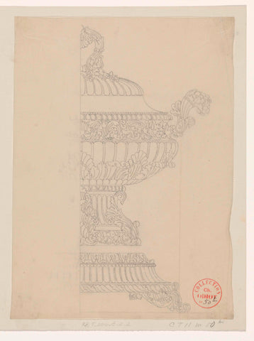 Design for a lidded coupe, Charles Nicolas Odiot (workshop or), c. 1825 - c. 1830 Canvas Print