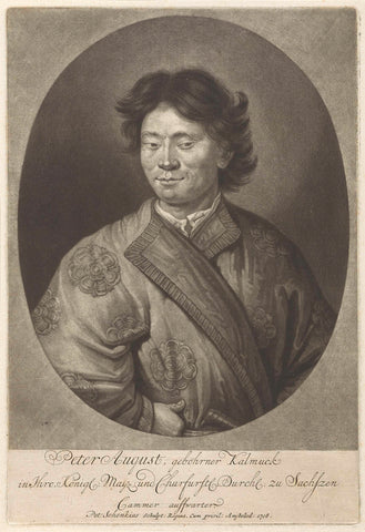 Portrait of Peter August, Pieter Schenk (I), 1708 Canvas Print