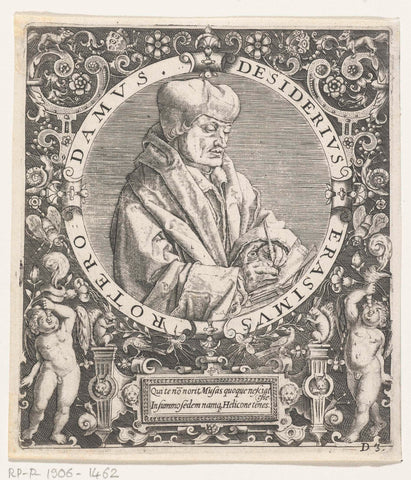 Portrait of Erasmus of Rotterdam, Johann Theodor de Bry, c. 1597 - c. 1599 Canvas Print