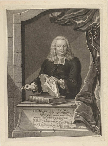 Portrait of Johannes van Arxhouck, Jacob Houbraken, 1753- 1762 Canvas Print