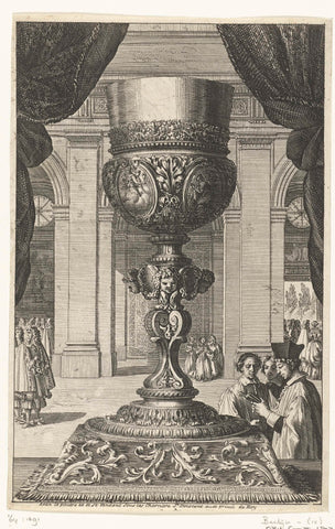 Chalice for wall of church, Jean Lepautre, after 1628 - before 1682 Canvas Print