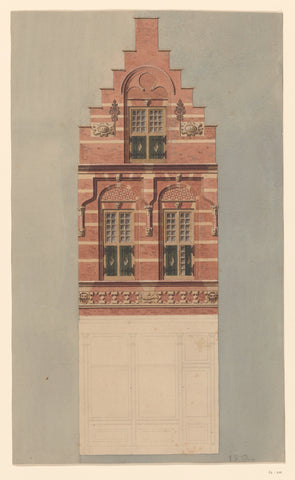 The façade of Huis Crimpert Salm in Dordrecht from 1621, Jan Veth, 1874 - 1925 Canvas Print