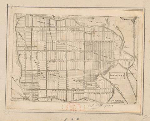 Map of the Beemster, anonymous, c. 1660 - 1696 Canvas Print