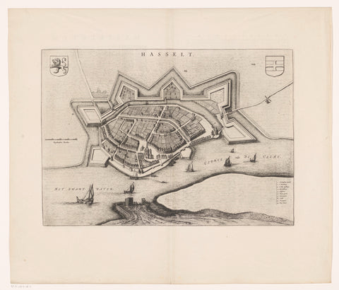 Plattegrond van Hasselt, anonymous, 1652 Canvas Print