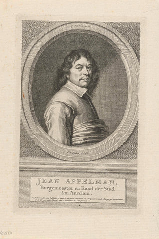 Portrait of Jean Appelman, Jacob Houbraken, 1796 Canvas Print