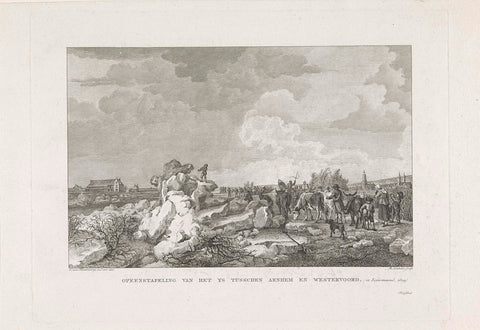 Kruiend ice between Arnhem and Westervoort, 1809, Reinier Vinkeles (I), 1809 Canvas Print