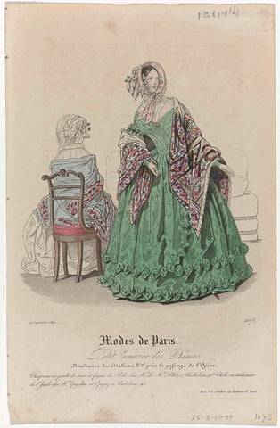 Petit Courrier des Dames, 25 September 1840, No. 1673 : Chapeau en poult de soi (...), anonymous, 1840 Canvas Print