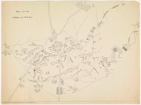 Plan of the Battle of Waterloo, 1815, anonymous, 1815 - 1820 Canvas Print