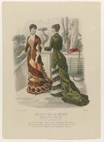 Revue de la Mode, Gazette de la Famille, Sunday, May 23, 1880, 9th year, No. 438: Toilets of the Mrs. Bazin (...), anonymous, 1880 Canvas Print