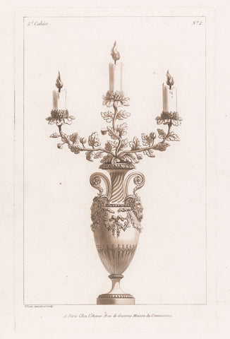 Girandole with satyr heads, Claude Dominique Vinsac, 1759 - 1800 Canvas Print