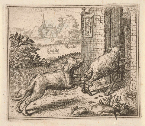 Fable of the wolf and the mutton, Aegidius Sadeler, 1608 - 1679 Canvas Print