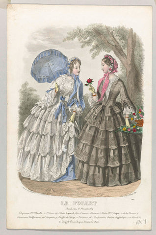 Le Follet, 1854, No. 1887 : Chapeau Mme Naudé (...), Laurent François Guerdet, 1854 Canvas Print