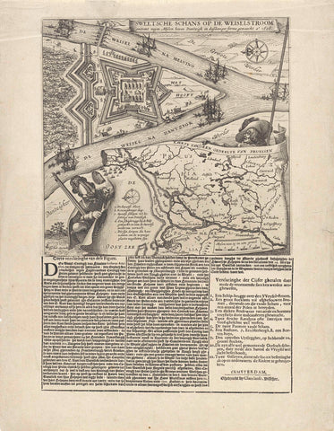 Map of Gdańsk, Claes Jansz. Visscher (II) (workshop or), 1626 - 1652 Canvas Print