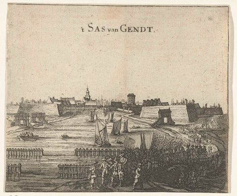 Siege of Sas-van-Gent by Frederik Hendrik, 1644, anonymous, 1650 - 1652 Canvas Print