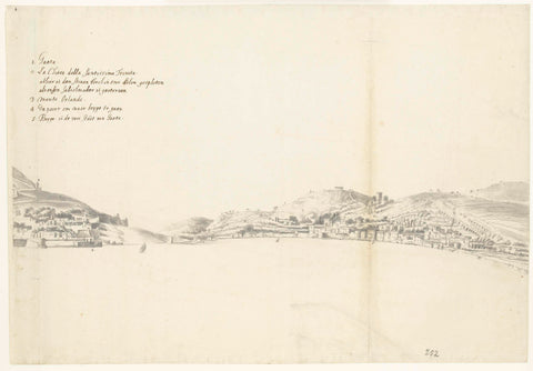 View of the Italian city of Gaeta (right sheet), anonymous, 1600 - 1699 Canvas Print