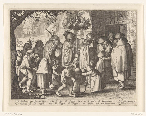 Procession of Lepers in a Village, c. 1608, Claes Jansz. Visscher (II), 1608 Canvas Print