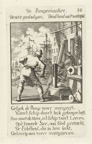 Pump maker, Caspar Luyken, 1694 Canvas Print