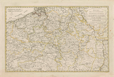 Map of the Austrian Netherlands, 1792, Cornelis van Baarsel, 1792 Canvas Print