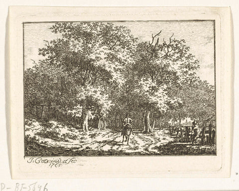 Landscape with rider, Jacob Cats (1741-1799), 1768 Canvas Print