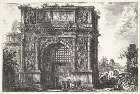 Arch of Trajan at Benevento, Giovanni Battista Piranesi, 1748 - 1778 Canvas Print