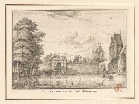 Gezicht op de Zijlpoort te Haarlem, 1739, Hendrik Spilman (attributed to), 1739 Canvas Print