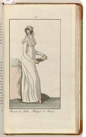 Elegantia, or magazine of fashion, luxury and taste for ladies, August 1809, No. 85: Chapeau de Paille..., anonymous, 1809 Canvas Print