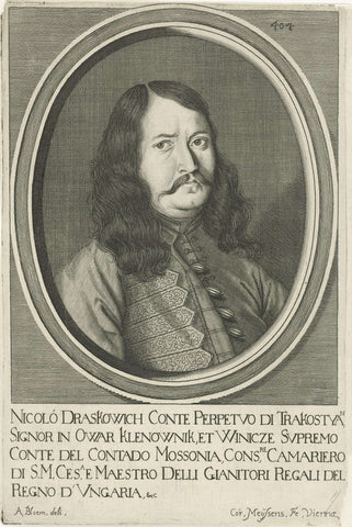 Portrait of Nikola Dras̆ković, Count of Trakostyáni, Cornelis Meyssens, 1670 Canvas Print