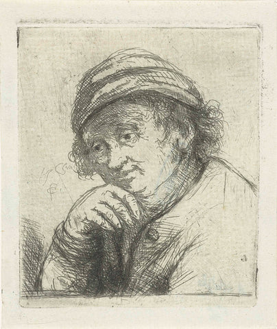 Man with a hat, Jan Chalon, 1748 - 1795 Canvas Print