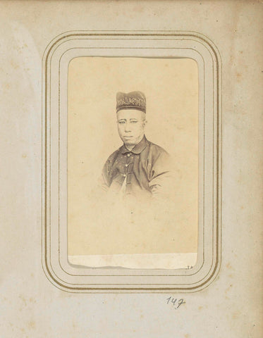 Portrait of a Chinese Indian Man in a Coat with a Headdress, Woodbury & Page, c. 1857 - c. 1880 Canvas Print