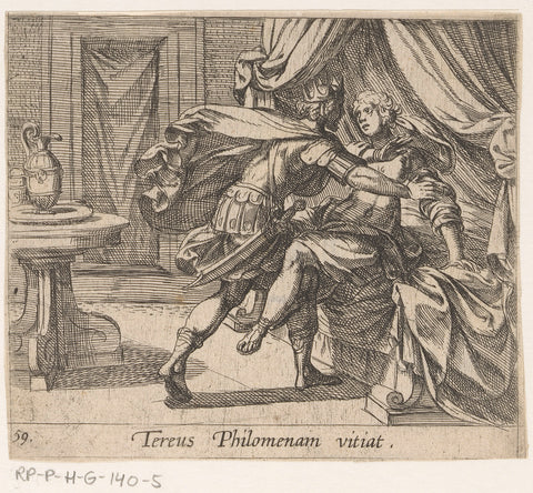 Verkrachting van Philomela, Antonio Tempesta, 1606 - 1638 Canvas Print