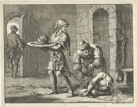 Beheading of John the Baptist, Jan Luyken, 1685 Canvas Print