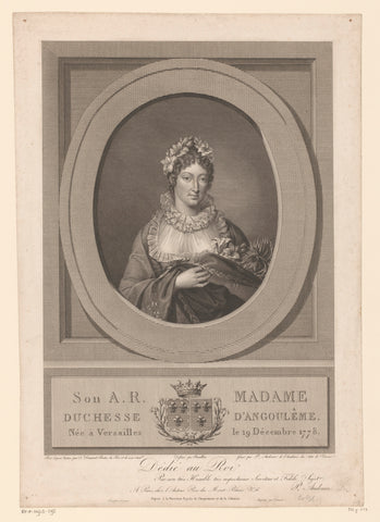 Portrait of Marie Thérèse Charlotte of France, Pierre Audouin, 1815 Canvas Print