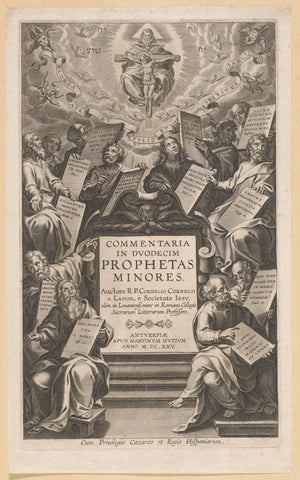 Title page for C. van der Steen, Commentaria duodecim prophetas minores. Antwerp, 1625, Cornelis Galle (I), 1625 Canvas Print