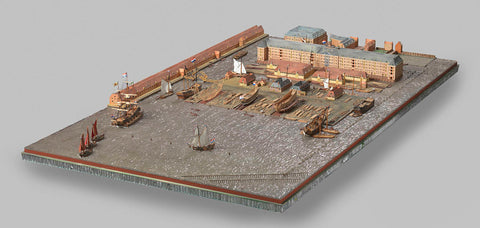 Model of the Dockyard of the Dutch East India Company at Oostenburg in Amsterdam, Hans Bonke, Ab J. Hoving, 1988 - 1989 Canvas Print