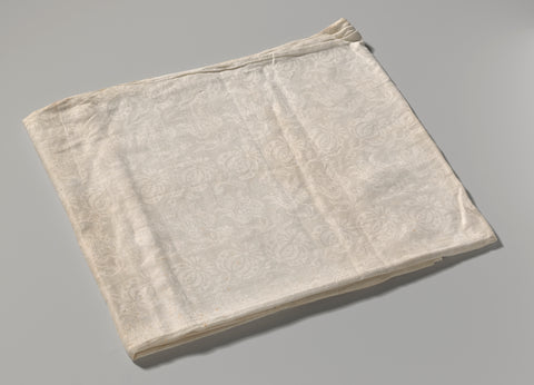 Napkin of linen damask with a flower pattern, anonymous, c. 1650 - c. 1660 Canvas Print