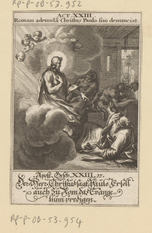 Christ appears to Paul and tells him to go to Rome, anonymous, 1697 Canvas Print