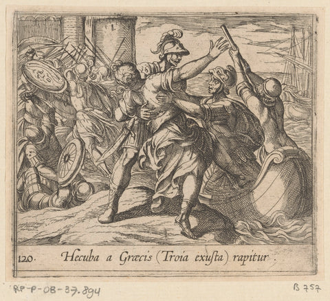 Greeks kidnap Hekabe, Antonio Tempesta, 1606 Canvas Print