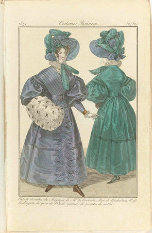 Journal des Dames et des Modes 1829, Costumes Parisiens (2752), anonymous, 1829 Canvas Print