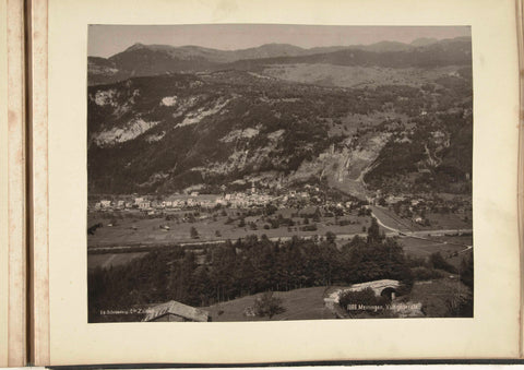 Landscape and cityscape of Meiringen and mountainous surroundings, Schröder & Co., in or after 1892 - in or before 1895 Canvas Print