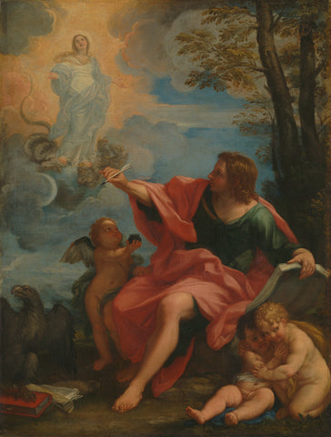 Saint John the Evangelist on Patmos, Carlo Maratti (circle of), c. 1680 - c. 1720 Canvas Print